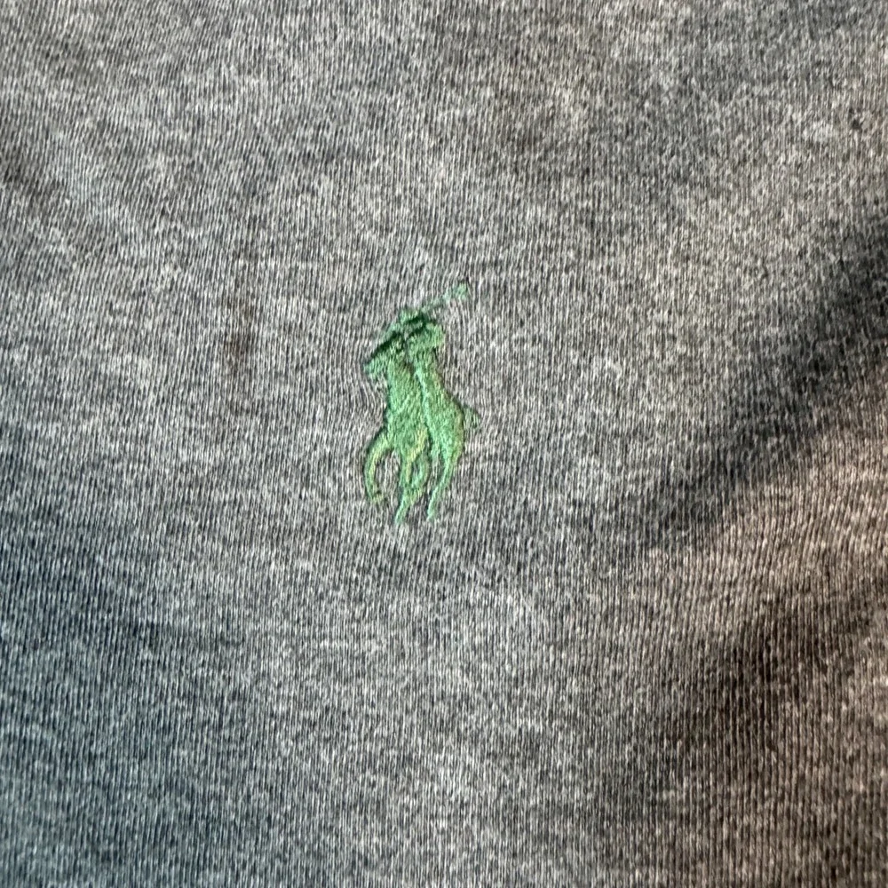 Polo Ralph Lauren Sz M Mens Gray Cotton Short Sleeve Polo Shirt Green Pony